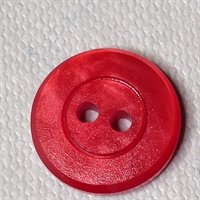 12 mm. Rød retro knap i plastik.